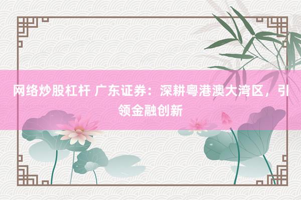 网络炒股杠杆 广东证券：深耕粤港澳大湾区，引领金融创新