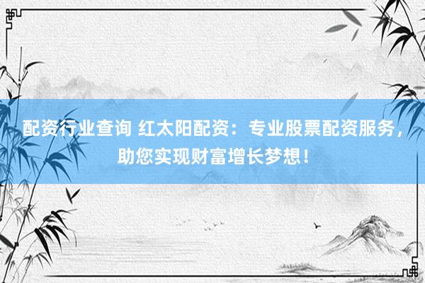 配资行业查询 红太阳配资：专业股票配资服务，助您实现财富增长梦想！