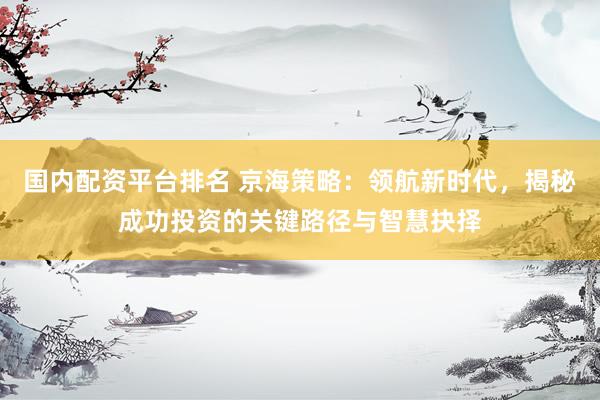 国内配资平台排名 京海策略：领航新时代，揭秘成功投资的关键路径与智慧抉择