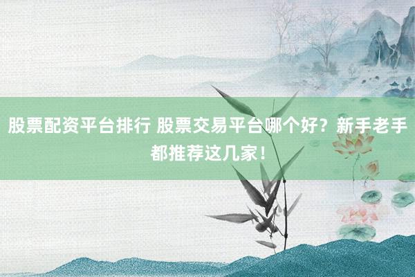 股票配资平台排行 股票交易平台哪个好？新手老手都推荐这几家！
