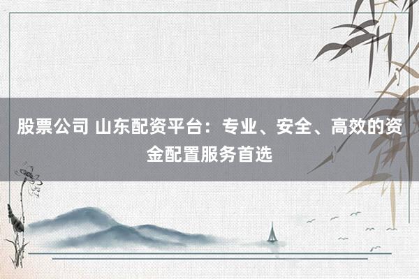 股票公司 山东配资平台：专业、安全、高效的资金配置服务首选