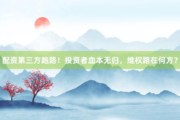 配资第三方跑路！投资者血本无归，维权路在何方？