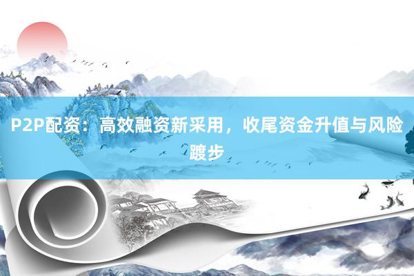 P2P配资：高效融资新采用，收尾资金升值与风险踱步