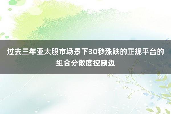 过去三年亚太股市场景下30秒涨跌的正规平台的组合分散度控制边