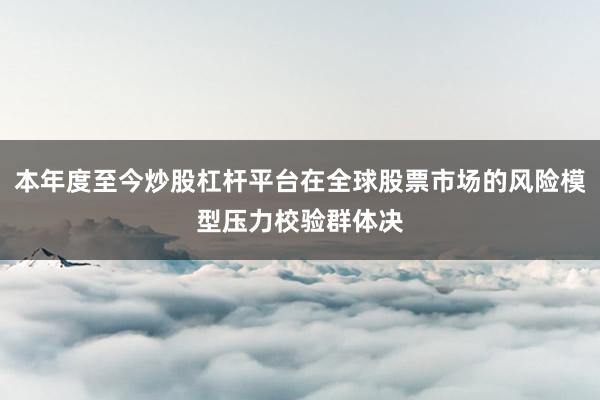 本年度至今炒股杠杆平台在全球股票市场的风险模型压力校验群体决