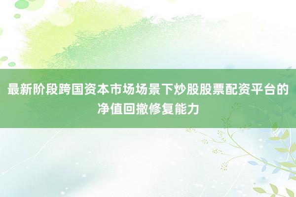 最新阶段跨国资本市场场景下炒股股票配资平台的净值回撤修复能力