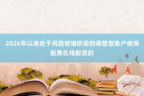 2026年以来处于风险收缩阶段的调整型账户使用股票在线配资的