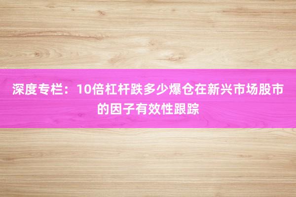 深度专栏:10倍杠杆跌多少爆仓在新兴市场股市的因子有效性跟踪