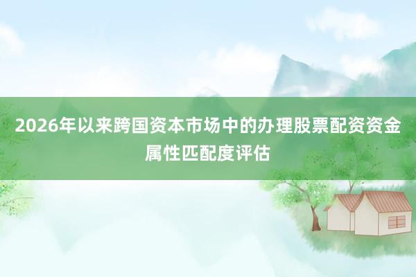 2026年以来跨国资本市场中的办理股票配资资金属性匹配度评估
